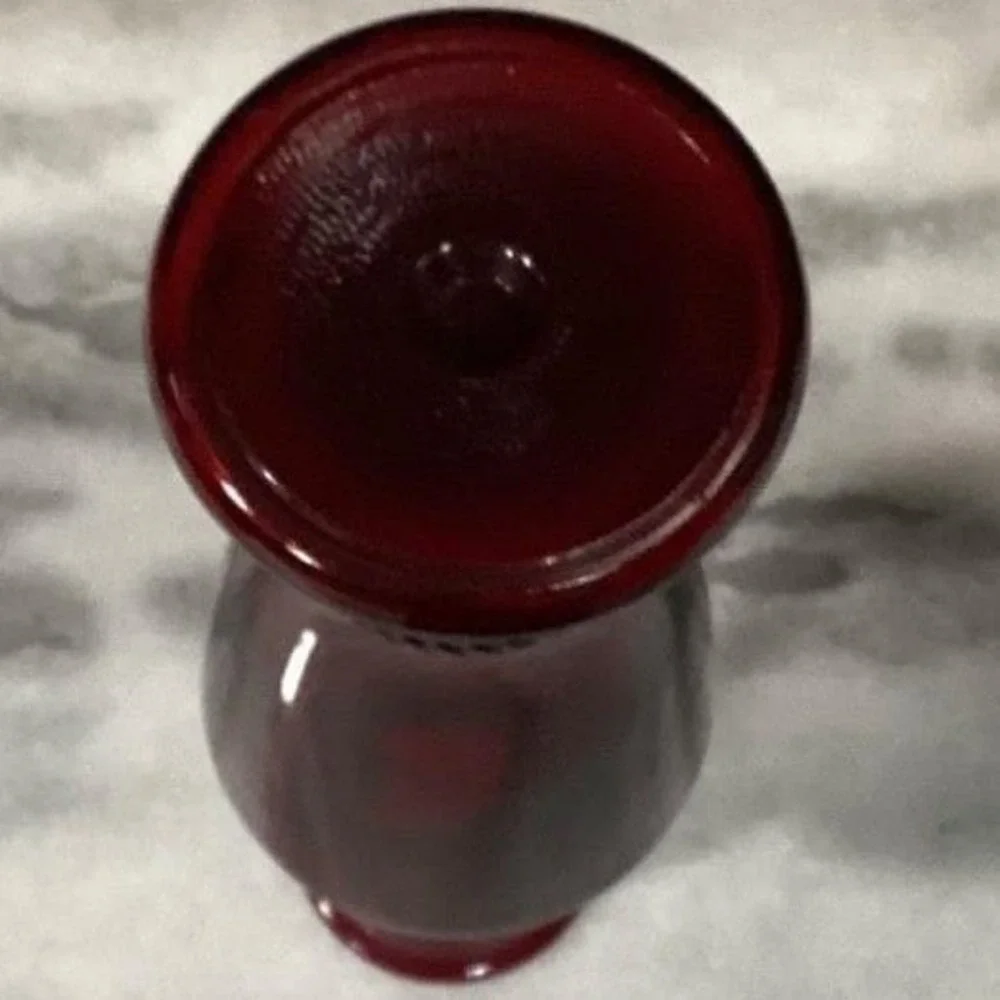 Wheaton‎ Glass Ruby Red Flower Vase, 11